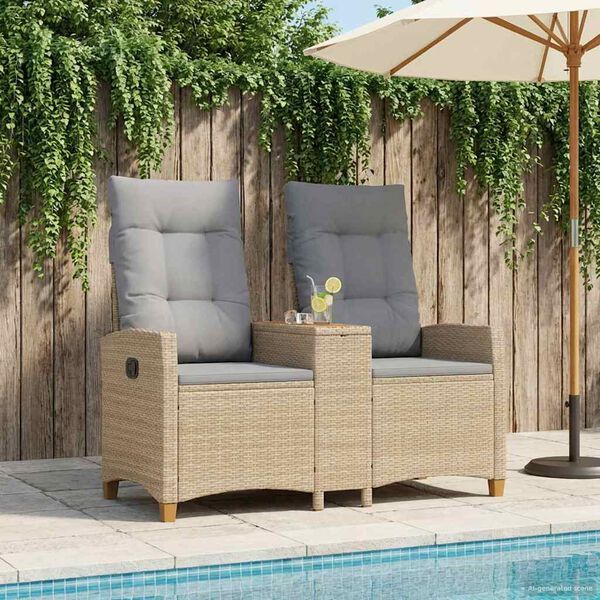 vidaXL Regulējams solis ar galdu Bē&scaron;a un gai&scaron;i pelēka poliratāns