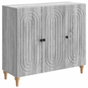 vidaXL Puse Pelēks Sonoma ozols 89 x 34,5 x 80 cm Inženierijas koks