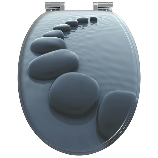 vidaXL Mīksta aizvēr&scaron;anās tualetes sēdeklis Pelēks 44 x 38 cm