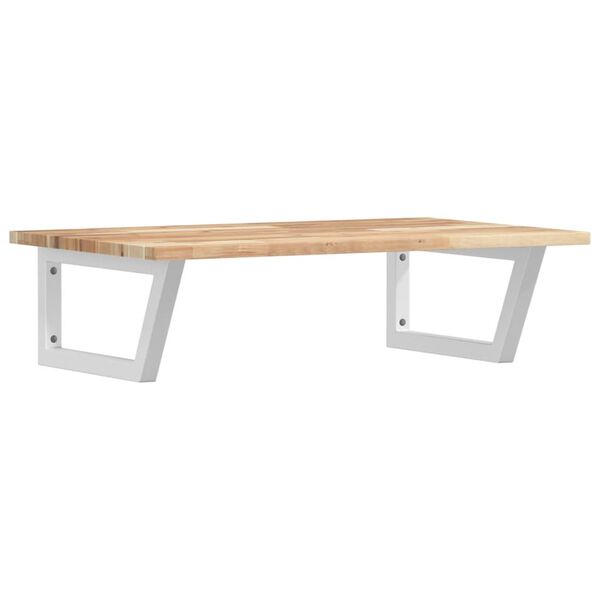 vidaXL izlietnes plaukts, stiprināms pie sienas, tērauds, akācija