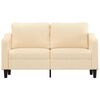 vidaXL divvietīgs dīvāns, krēmkrāsas audums, 140 cm
