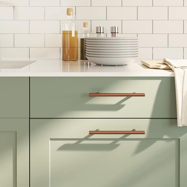 vidaXL skapja rokturi, 10 gab., bronzas, 128 mm, nerūsējo&scaron;ais tērauds