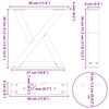 vidaXL kafijas galdiņa kājas, 2 gab., dabīgs tērauds, 30x(30-31,3) cm, tērauds
