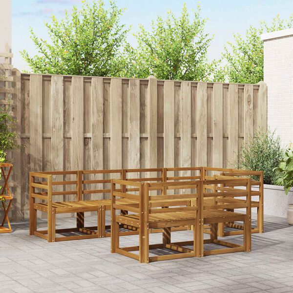 vidaXL Āra dīvānu komplekts ar spilvenu 7 pcs Dabisks un antracīts