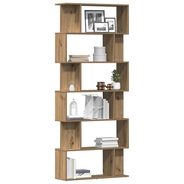 vidaXL grāmatu skapis Artisan Oak 80x24x192 cm Engineered Wood