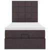 vidaXL Osmaņu gultas rāmis ar matrača tumši brūns 80x200 cm audums