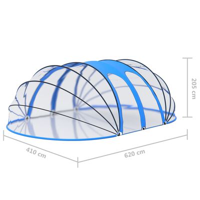 vidaXL baseina kupols, ovāls, 620x410x205 cm