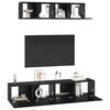 vidaXL TV skapī&scaron;u komplekts 4 pcs Melns ozolkoks Inženierijas koks