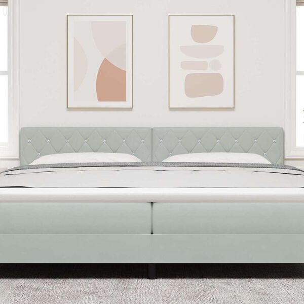 vidaXL Galvgalis ar galvas klāju Gai&scaron;i pelēks 200 cm Mākslīgā āda