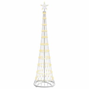 vidaXL LED Ziemassvētku koks Silti balts 51 x 51 x 190 cm Metāla