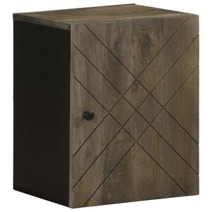 vidaXL sienas vannas istabas skapis melns 38x33x48 cm masīvkoka mango