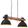 vidaXL griestu lampa, industriāls dizains, 25 W, melna, 109 cm, E27