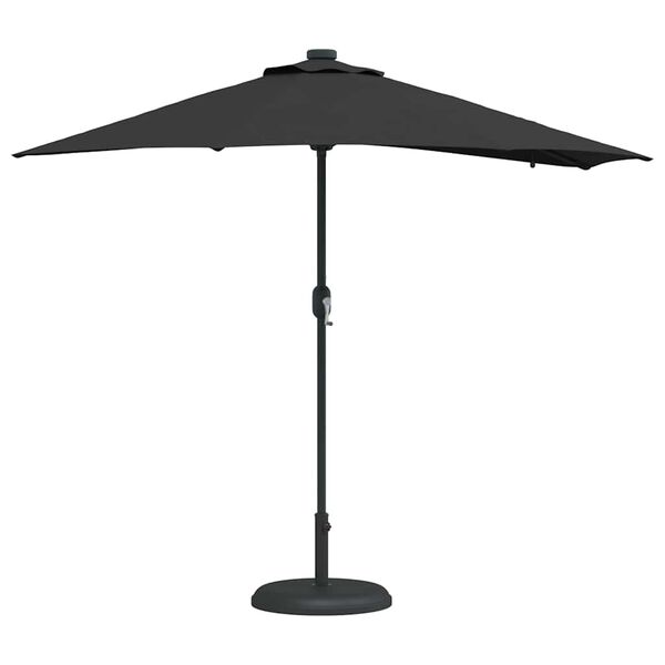 vidaXL Dārza parasols Melna 294 x 150 x 223 cm Poliesters un tērauds