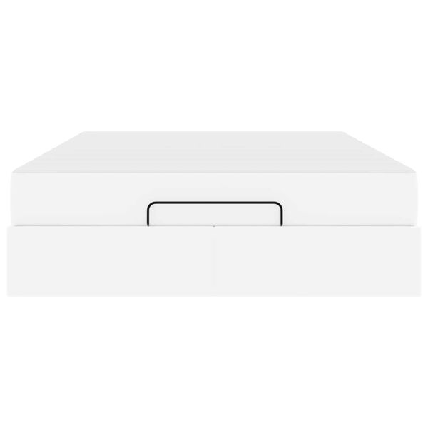 vidaXL Gultas rāmis ar matraci ar matraci 2 pcs Balts PVC