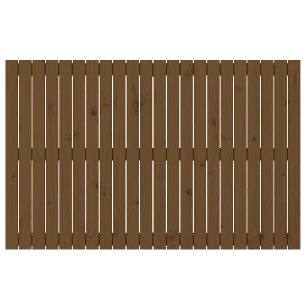 vidaXL sienas galvgalis, brūns, 140x3x90 cm, priedes masīvkoks