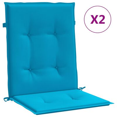 vidaXL dārza krēslu spilveni, 2 gab., zili, 100x50x3 cm, audums
