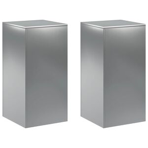 vidaXL Augu statīvs 2 pcs Sudraba 40 x 40 x 80 cm Nerūsējo&scaron;s tērauds