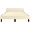 vidaXL gultas rāmis bez matrača, krēmkrāsas, 120x190 cm, mākslīgā āda
