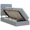 vidaXL LED uzglabā&scaron;anas gulta ar matraci Gai&scaron;i pelēka 100 x 200 cm