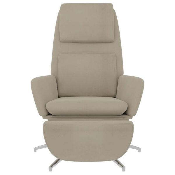 vidaXL atpūtas krēsls ar kāju balstu, pelēks mikro&scaron;ķiedras audums