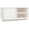vidaXL TV plaukts, balts, 80x35x40,5 cm, priedes masīvkoks