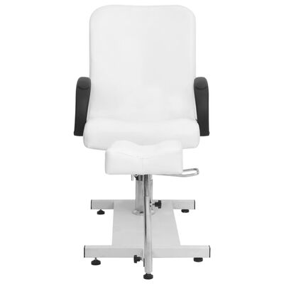 vidaXL salona krēsls, kāju balsts, balts, 127x60x98 cm, mākslīgā āda