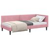 vidaXL Stūra gultas rāmis ar galvas klāju Rozā 90 cm x 190 cm Samts