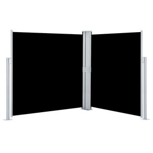 vidaXL izvelkams sānu aizslietnis, melns, 140x600 cm
