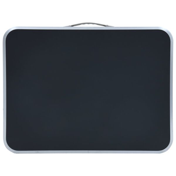 vidaXL saliekams kempinga galds, pelēks alumīnijs, 60x45 cm