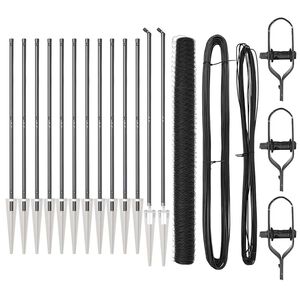 vidaXL Se&scaron;stūra žogs ar stabu 25 x 1,6 m PVC pārklāts tērauds Pelēka