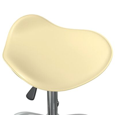 vidaXL grozāmi virtuves krēsli, 6 gab., krēmkrāsas mākslīgā āda