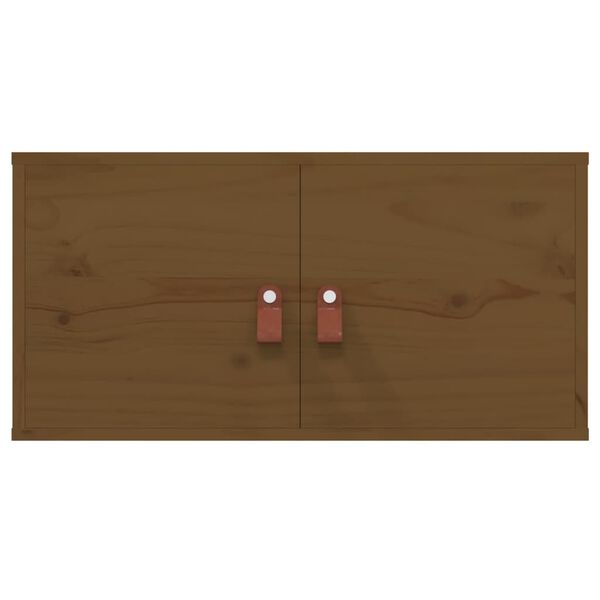 vidaXL sienas skapī&scaron;i, 2 gab., brūni, 60x30x30 cm, priedes masīvkoks
