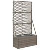 vidaXL Dārza puķu pods ar trellisi Pelēka 70 x 30 x 135 cm poliratāns