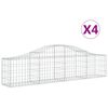 vidaXL arkveida gabiona grozi, 4 gb., 200x30x40/60 cm, cinkota dzelzs