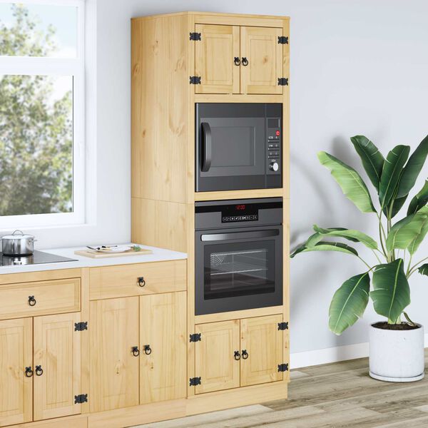 vidaXL Plakans ar plauktu Medus 66 x 58 x 207 cm Ciets priedes koks