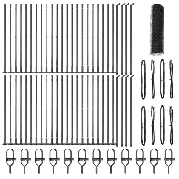 vidaXL Žoga āķis Pelēka 100 x 0,5 m (25 mm siets) Tērauds un PVC