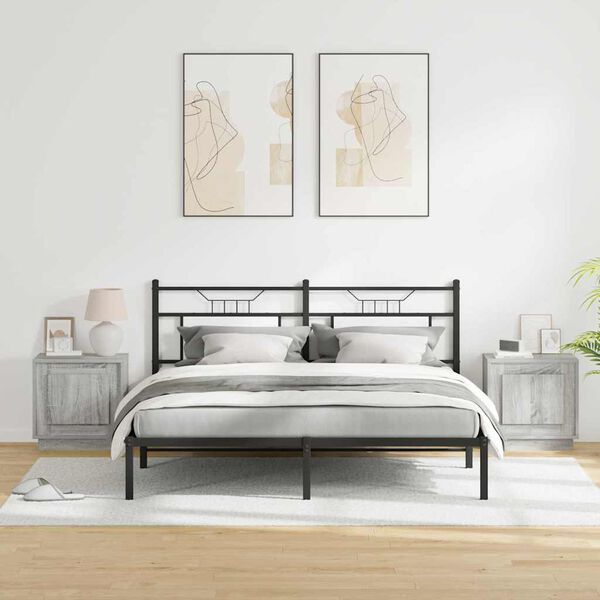 vidaXL Nakts skapītis 2 pcs Pelēka 44 x 34,5 x 45 cm Inženierijas koks