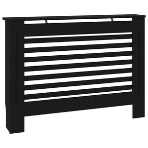 vidaXL radiatora pārsegs, melns, 112x19x81,5 cm, MDF