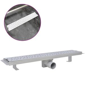 vidaXL lineārā du&scaron;as noteka, 630x140 mm, nerūsējo&scaron;s tērauds