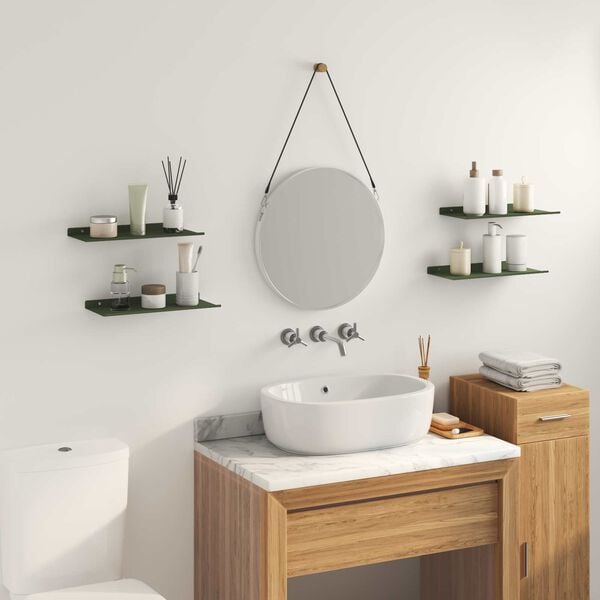 vidaXL Peldējo&scaron;ais plaukts 4 pcs Olīvu zaļ&scaron; 40 x 18 x 2,5 cm Tērauds