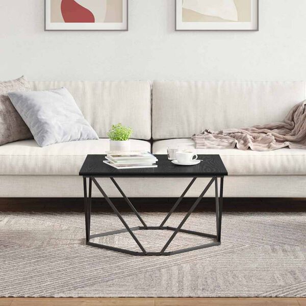 vidaXL Kafijas galdiņ&scaron; Melns ozolkoks 80 x 80 x 45 cm