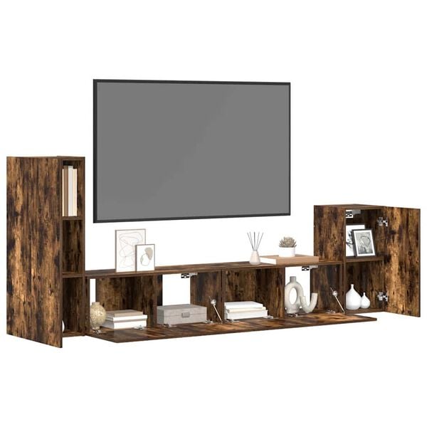 vidaXL 4-daļīgs TV skapī&scaron;u komplekts, ozola krāsa, inženierijas koks