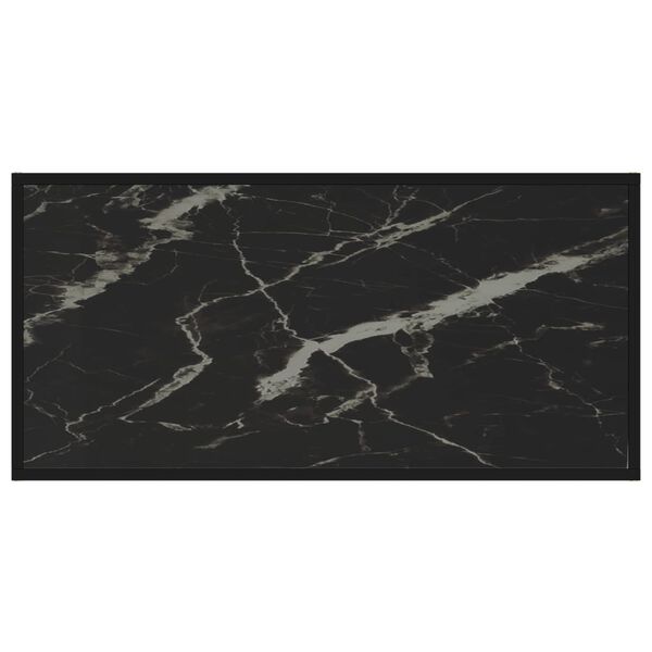 vidaXL kafijas galdiņ&scaron;, melns, 100x50x35 cm, rūdīts stikls