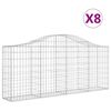vidaXL arkveida gabiona grozi, 8 gb., 200x30x80/100 cm, cinkota dzelzs
