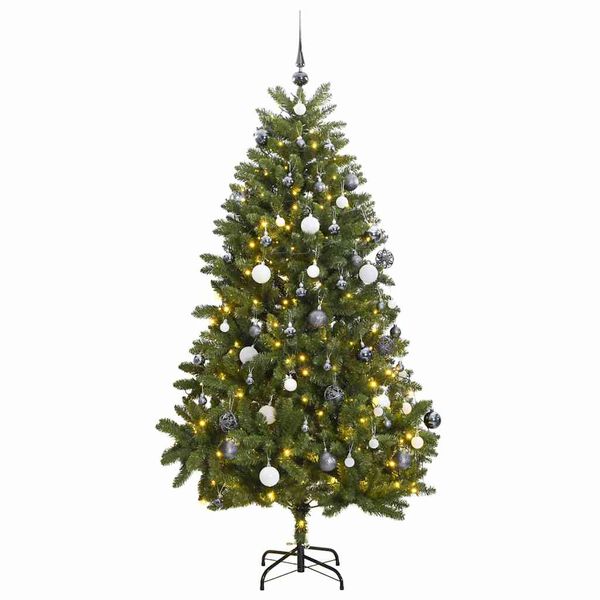 vidaXL mākslīgā Ziemassvētku egle, bumbiņu komplekts, 300 cm, 300 LED