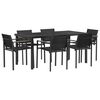 vidaXL Āra mēbeļu komplekts 7 pcs Melns un Anthracite 160 x 80 x 73 cm