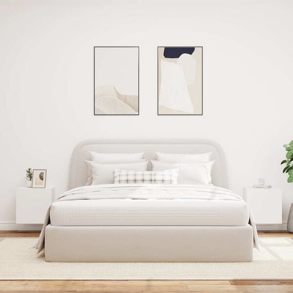 vidaXL TV galdiņi ar LED lampiņām, 2 gab., balti, 40,5x35x40 cm