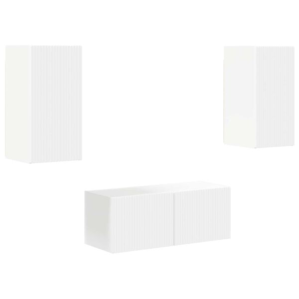 vidaXL TV skapī&scaron;u komplekts 6 pcs Balts Inženierijas koks