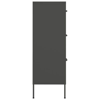 vidaXL atvilktņu skapītis, 80x35x101,5 cm, tērauds, antracītpelēks