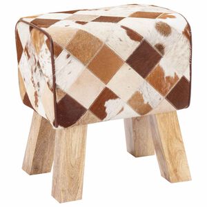vidaXL sols 40 x 30 x 45 cm Īsta āda brūns skrandu tehnikas
